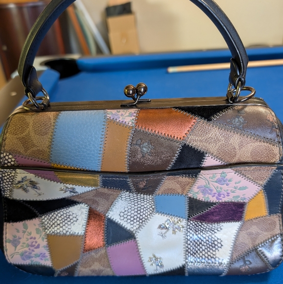 Coach Kisslock closure, frame, handbag, patchwork - Picture 8 of 9